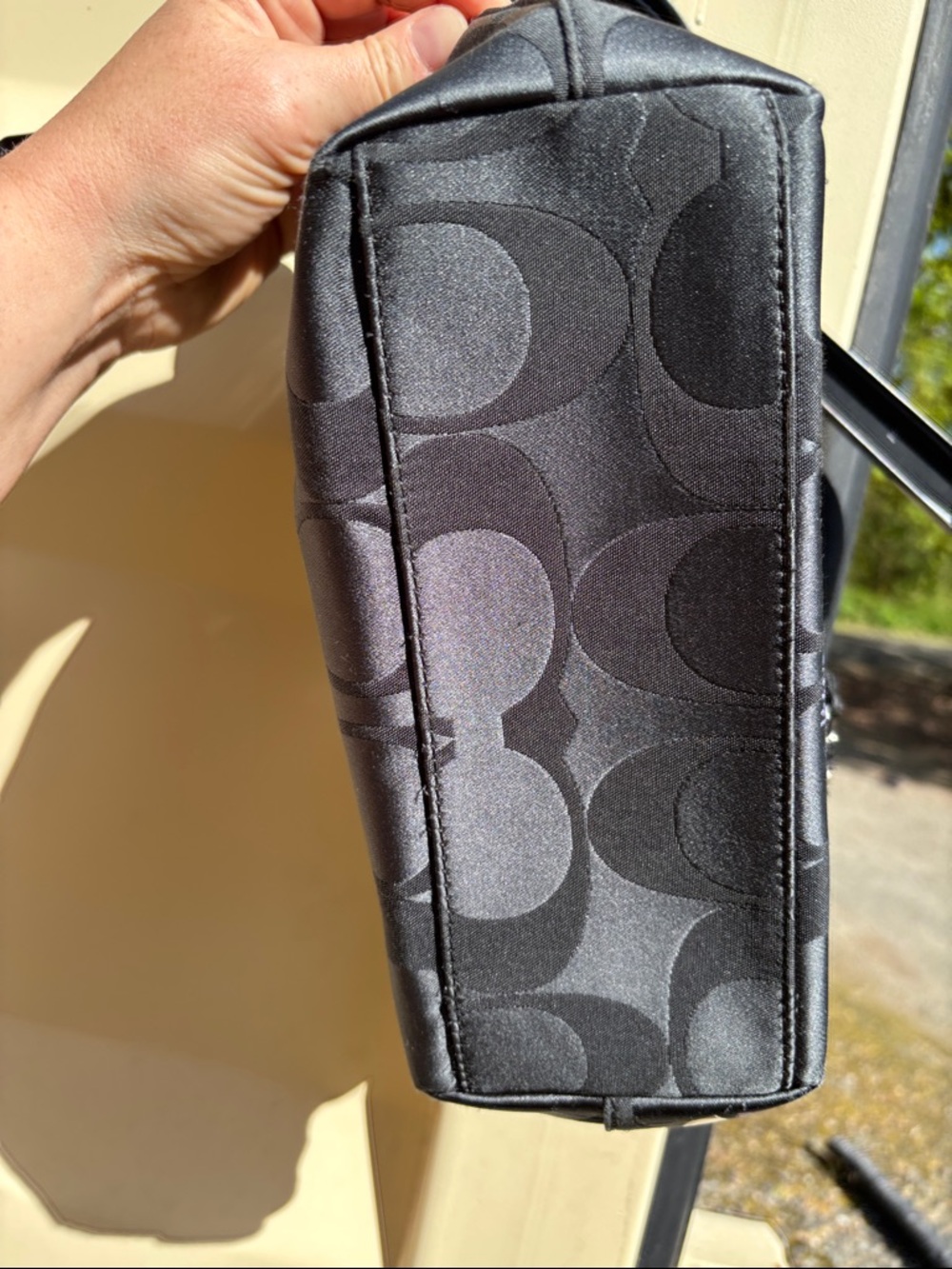 VTG Coach Daisy Pop Optic Bag black signature w purple graffiti-style accents - Picture 4 of 11